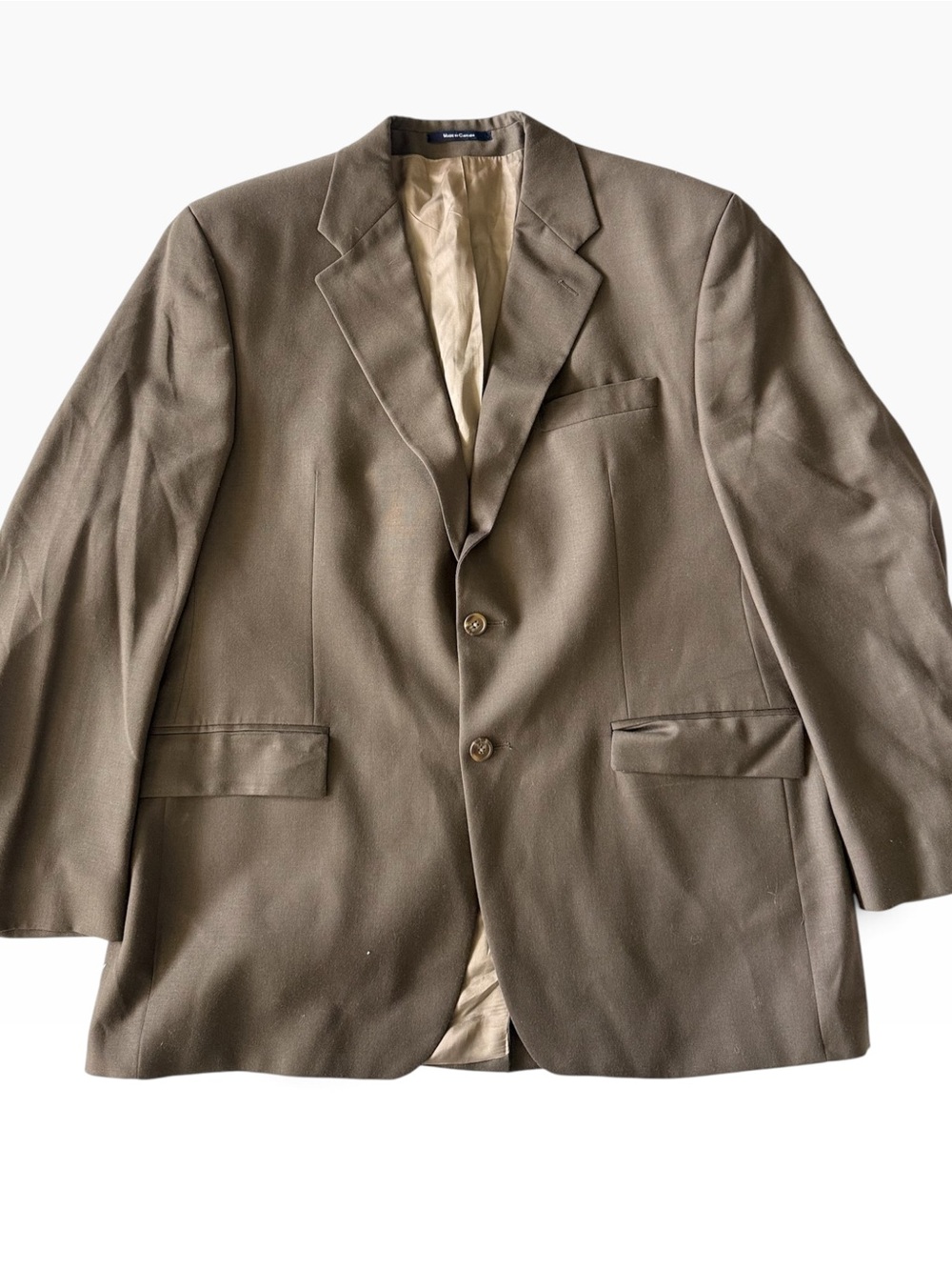 Lauren Ralph Lauren Men’s 100% Wool Taupe Brown Blazer Sport Coat Made in Canada